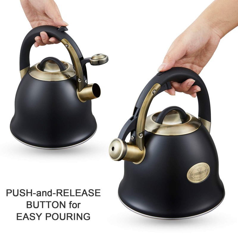 LUXGRACE Tea Kettle -2.2 Quart Tea Kettles Stovetop Whistling Teapot Stainless Steel Tea Pots for Stove Top Whistle Tea Pot - Image 3